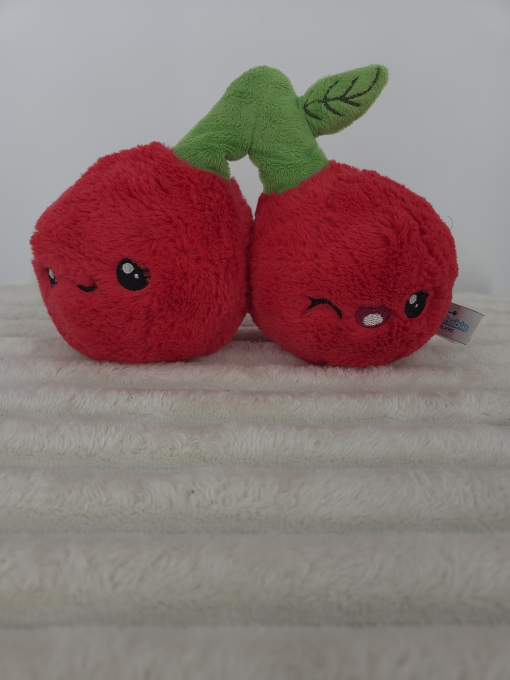 Kawaii Cherry Plush Duo - Red and Green